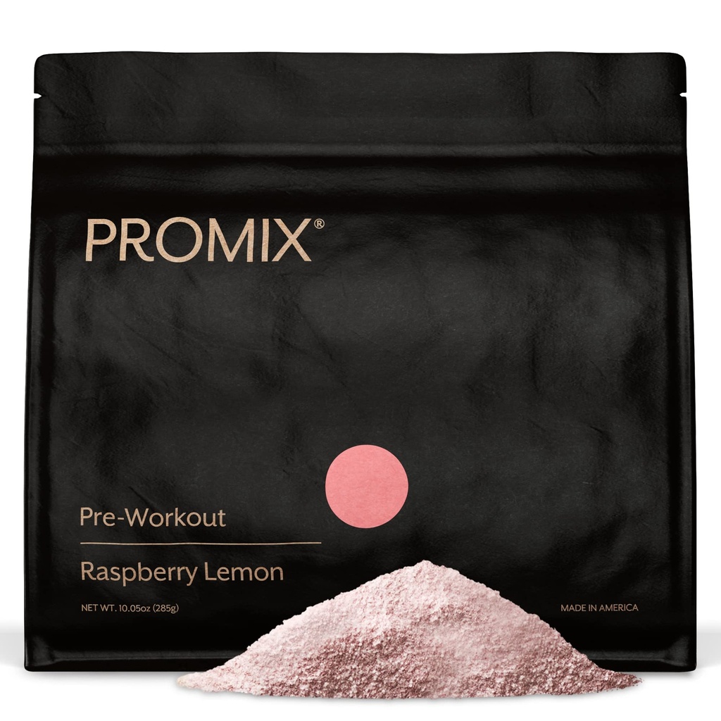 ProMix Nutrition Pre-Workout Powder, Raspberry Lemon - Maximize Focus - Aiuta il guadagno muscolare, l'eccedenza e l'energia avanzata - Vitamina B12, la caffeina, Beta-Alanine & L-Tyrsosine - 30 Serve (Pack of 1)