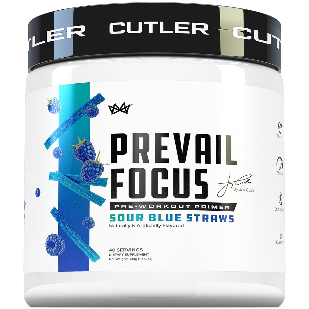 Prevail Pre Workout Pulver mit Nootropics: Best Pre Workout für Männer und Frauen, Schneiden Edge Energy und Fokus Supplement mit L Citrulline, Alpha GPC, L Tyrosine | Sour Blue Razz, 40 Scoops