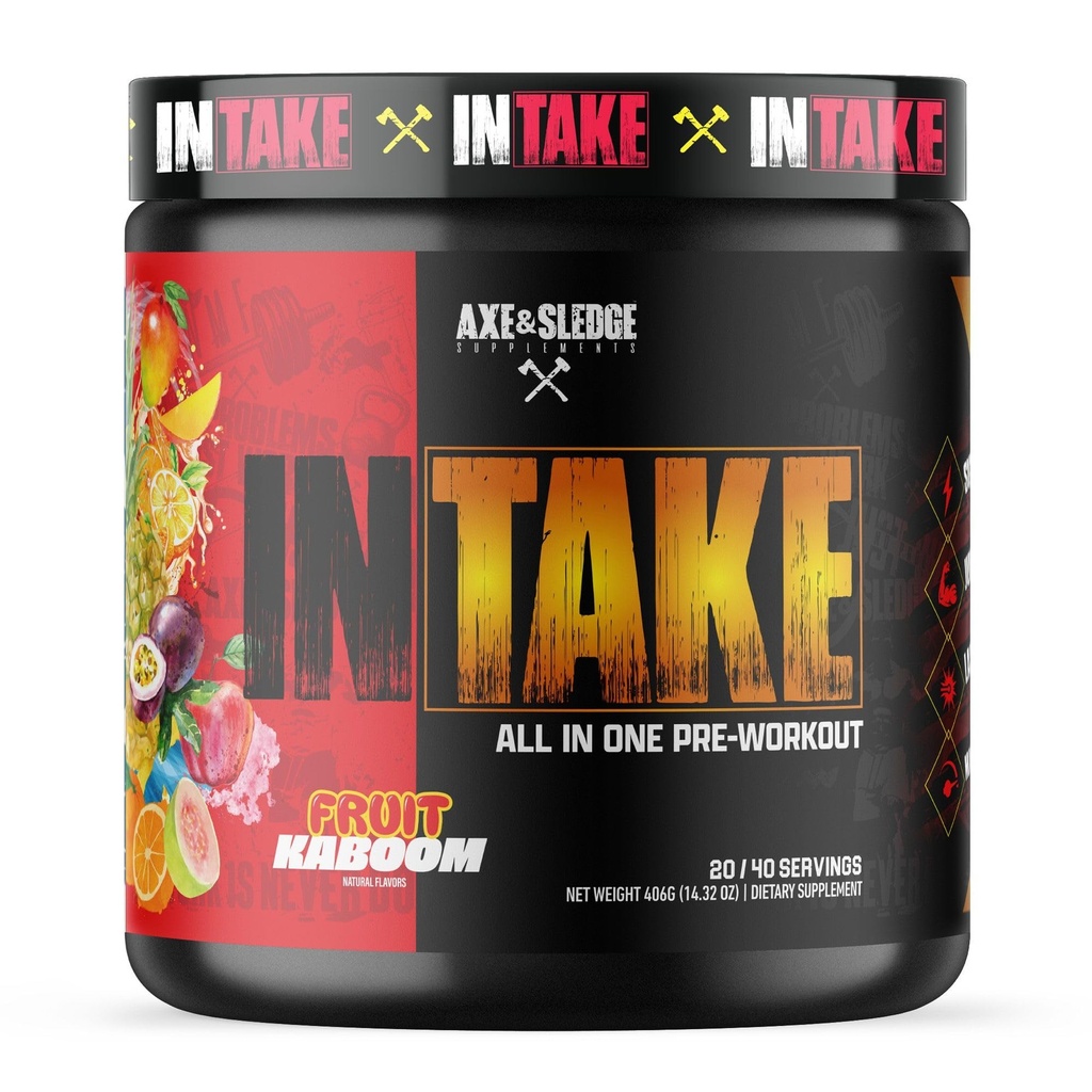 Axe & Luge Intake All-in-One Pre-Workout (pré-entraînement) 300mg Caféine (pré-entraînement) L-Citrulline, Beta Alanine, Betaine pour la performance et le focus (pré-entraînement) pour les hommes et les femmes (pré-entraînement)