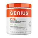 Polvere di allenamento di Genius Pre, Mela acida - All-Natural Nootropic Pre-Workout & Caffeine-Free Nitric Oxide Booster Supplemento con Beta Alanine & Alpha GPC - Nessun aroma artificiale, dolcificanti, o Dyes