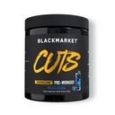 BLACKMARKET CUTS Pre Workout - Miscela di bevanda a base di energia aromatizzata per gli uomini e le donne, Grande per la definizione del muscolo, Termogenico, Creatina libero, (Razz blu, 30 Serve)