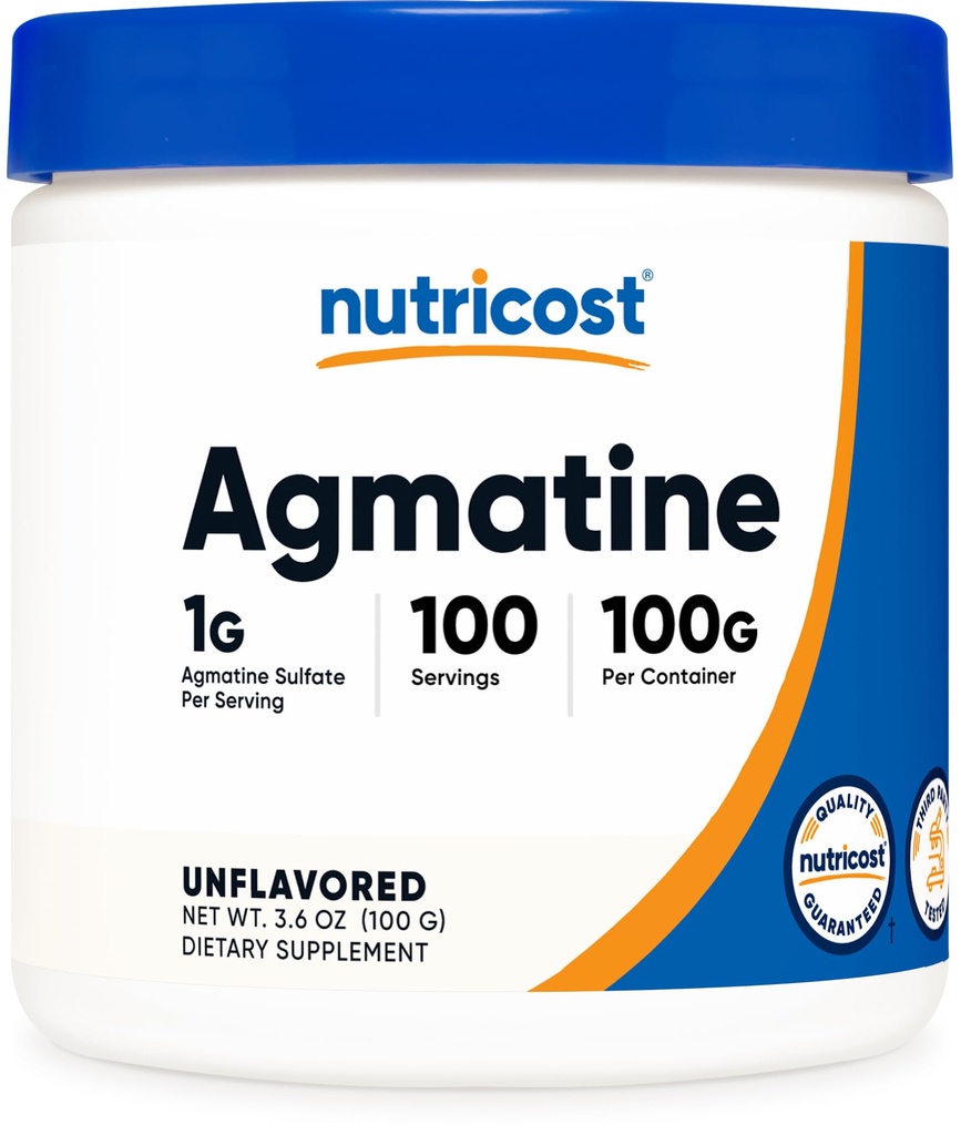 Nutricost Agmatine 100 Gramm - reines Agmatin-Pulver 100 Portionen (Agmatinsulfat)