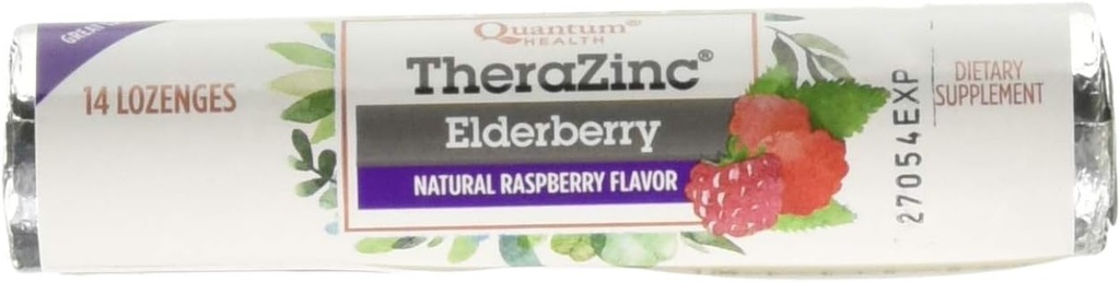Quantum Zinc Elderberry Raspberry Lozenge, 1.2 Ounce -- 12 per case.
