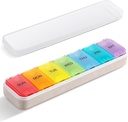 Zannaki Grain Fiber XL Weekly Pill Organizer 7 Day, Pop Open Large Travel Pill Box Daily, Mousture Proof Week Pill Holder Container, Arthritis Friendly Medicine Case for Vitamine Medicating Supplement