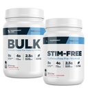 Poudre de pré-entraînement en vrac de laboratoires transparents (30 portions, punch tropical) et poudre de pré-entraînement sans stimulant (30 portions, lémonade aux fraises)