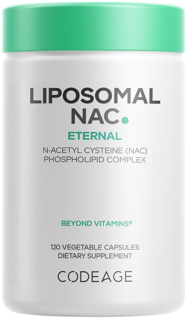 Codeage Liposomal NAC Supplemento - N-Acetyl L-Cysteine Aminoacido - Alimentazione 2 mesi - Free-Form NAC - Phospholipid Complex - Vegan, Non-GMO, Gluten-Free, Dairy-Free - 120 capsule
