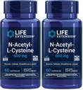 Estensione della vita N-Acetil-L-Cysteine (NAC),Immune,Respiratorio,Liver Health,NAC 600 mg,Potent antiossidante supporto,Free-radicals,Easy to Absorb,60 capsule,(Pack of 2)