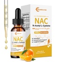 Flüssige NAC Tropfen 1000 MG, NAC Ergänzung N-Acetyl Cystein mit R-Alpha Lipoic Acid,NAC für Kinder & Erwachsene, Immun- & Antioxidans Unterstützung, Leber & Lung Gesundheit, Orange Flavor, 0 Zucker, 2FL OZ