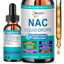 NAC-Ergänzung N-Acetyl Cystein | Hohe Absorption NAC 1200mg Flüssigkeitstropfen für Atmungs-, Leber- und Nierenentgiftung, Immununterstützung & Antioxidantien | Vegan | Non-GMO | Gluten Free | Fast-Acting Formula