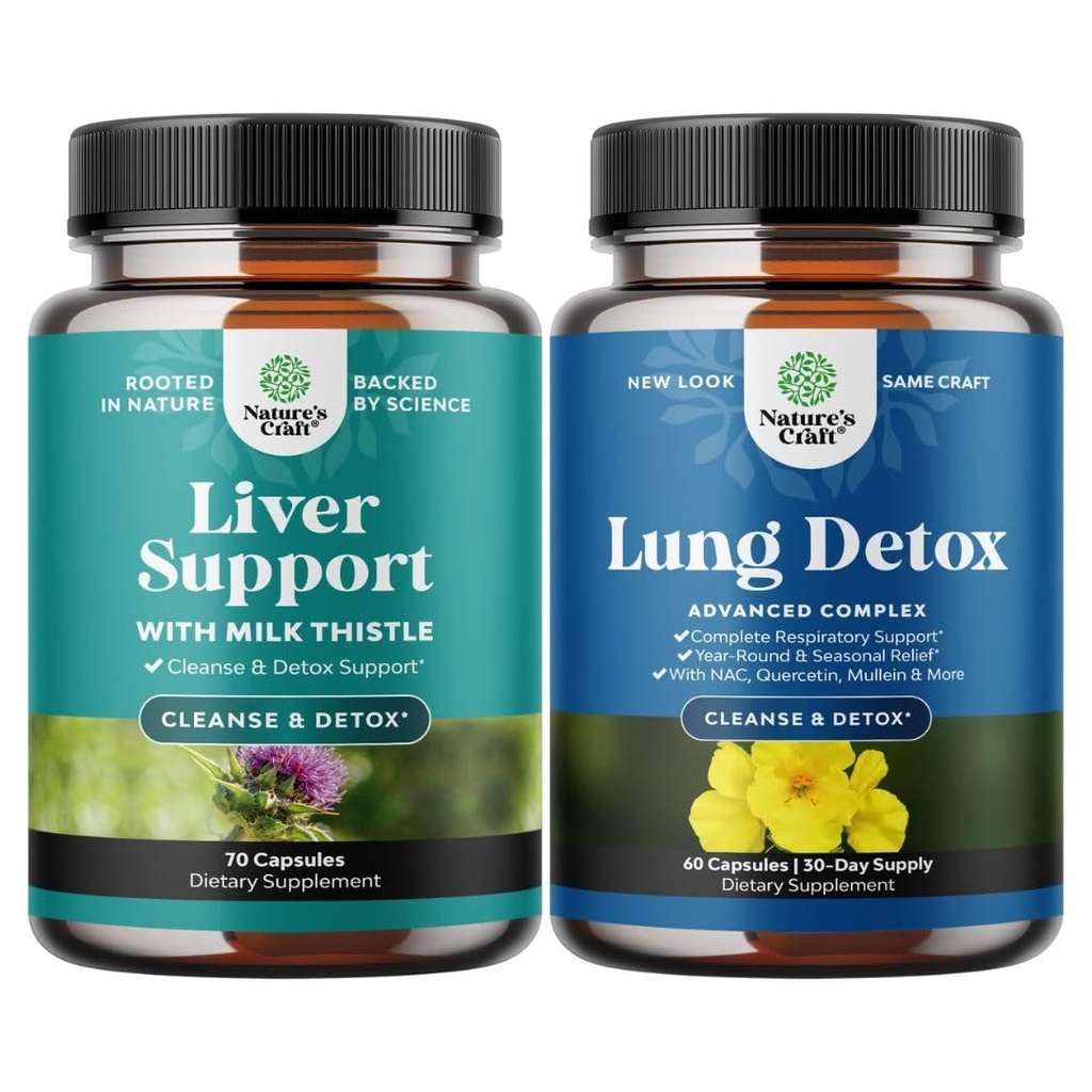 Détox et réparation du foie - Supplément de chardon de lait pour la digestion et la santé immunitaire avec des capsules de Detox Mullein Leaf de Beetroot & Articoke et pulmonaire avec des extraits NAC Quercetin & Cordyceps