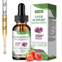 Nettoyer le foie Détox et réparer le foie soutien Thistle lait gouttes avec le glutathion, NAC, ALA, vitamine C, zinc et sélénium pour le foie nettoyage et la défense, immunitaire et le soutien de la peau - Fraise Flavor, 2 Fl Oz