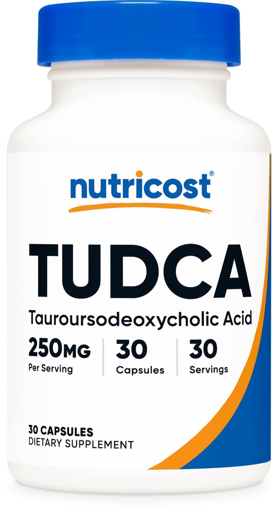 Nutricost Tudca 250mg, 30 Capsules (acide tauroursodéoxycholique) - Sans gluten, sans OGM