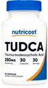 Nutricost Tudca 250mg, 30 Capsules (acide tauroursodéoxycholique) - Sans gluten, sans OGM