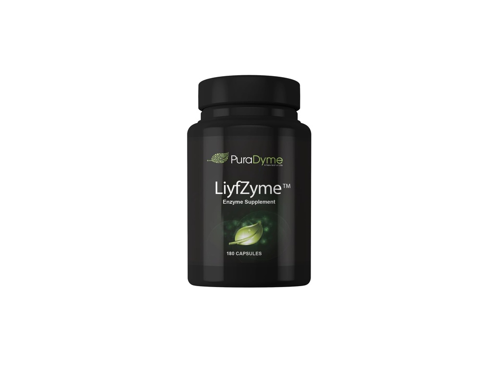 LiyfZyme Plant Based Digestive Enzyme Supplement - 180 Veggie Caps. PuraDyme da Lou Cornoa.
