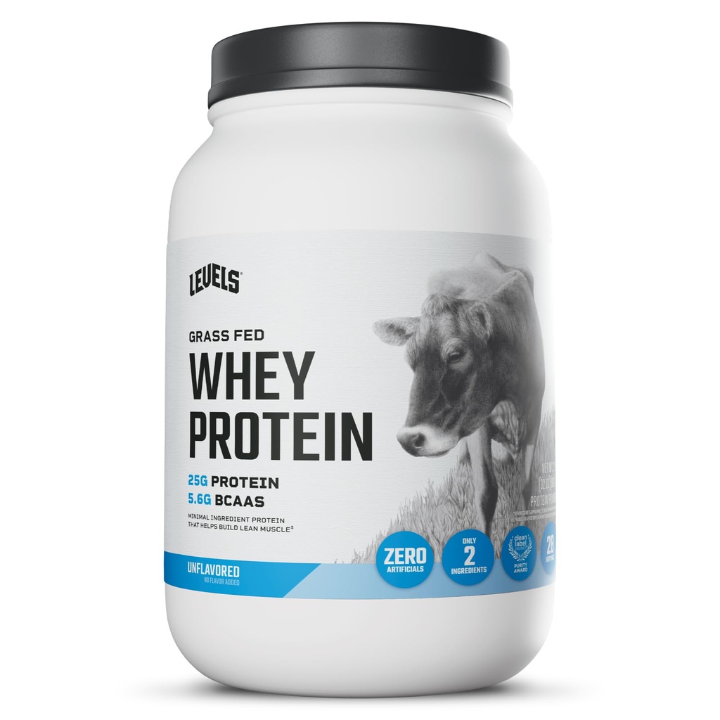 Livelli Grass Fed Whey Protein Powder, No Artificials, 25G di Proteine, Non aromaed, 2LB