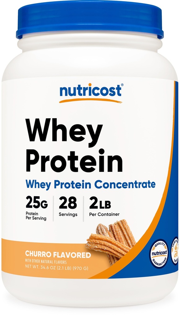 Nutricost Whey Protein Concentrato 2 LB Churro Aromaed - OGM-Free, Senza glutine