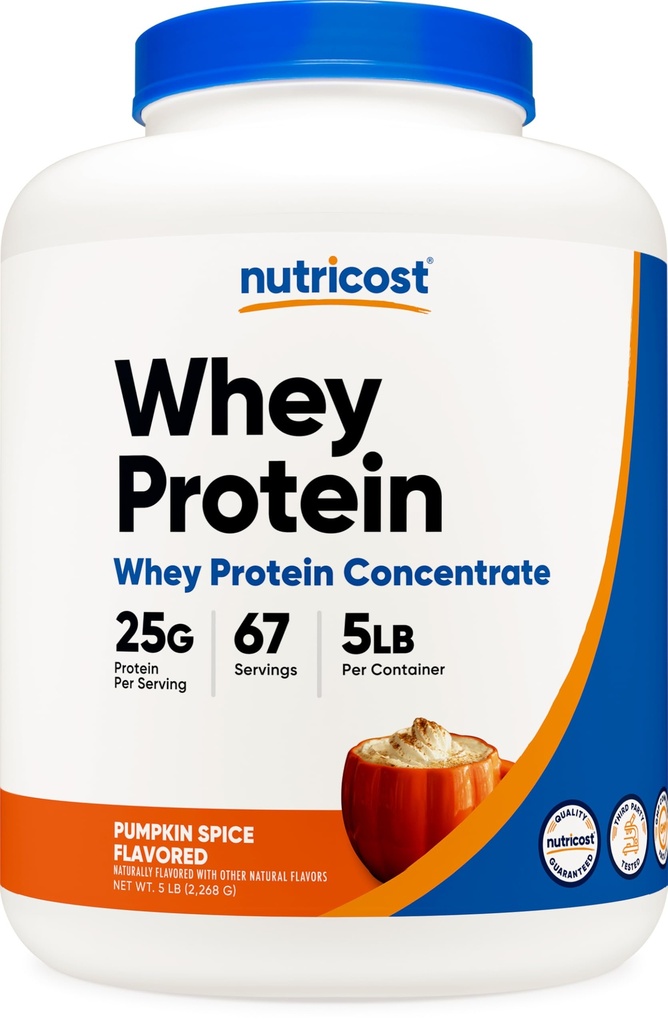 Polvere di concentrato di proteine del siero di Nutricost (Pumpkin Spice) 5 LB - 25g di proteine, senza OGM, senza glutine, 67 Serve