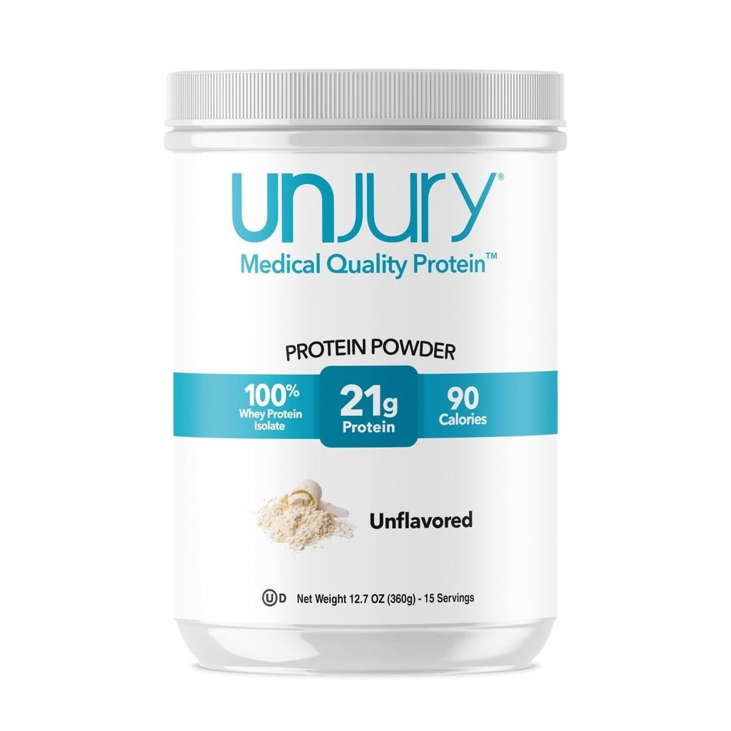 Unjury Unflavored Protein Powder | 21g 100% Whey Isolate Protein Powder | Unflavored Whey Protein Powder | Low Carb und Zucker Free Whey Protein Isolate | Gluten Free | Certified Kosher | 15 Servings
