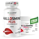 Hallusa Natural Hallosmine Plus 500mg Diosmin, 60 Capsules + Free Leg Cream with Diosmin, Hesperidin & Horse Chestnut, 4 oz | Blood Circulation & Vein Support Supplement, GMO Free, Gluten Free