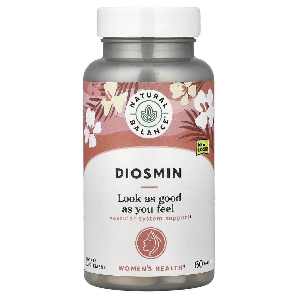 Equilibrio naturale Diosmin 500mg - Integratori di circolazione sanguigna di Diosmin Hesperidin - Integratori di Flavonoidi basati sulle piante per il supporto circolatorio e vascolare, verifica del laboratorio, garanzia di 60 giorni, 60 Serve