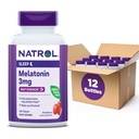 Natrol Melatonin 3mg, Strawberry-Flavored integratore alimentare per il sonno riposante, 150 compresse Fast-Dissolve, 150 Day Supply