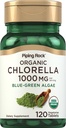 Piping Rock Chlorella | 1000mg | 120 Tablets | Blue-Green Algae | Broken Cell Wall Organic | Non-GMO, Gluten Free Supplement