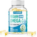 Vegan Omega-3 Algae DHA-Ergänzungen - 2000mg Algae Öl, Pflanzenbasiert Prenatal Algal DHA, 90 Carrageenan Free Softgels -Sustainable Fish Oil Alternative unterstützt Gehirn, Herz, Augen, Gemeinsame Gesundheit