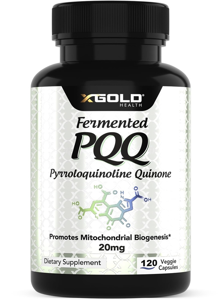 PQQ fermenté (99,7 %+ Pure) – Soutien mitochondrial, Boost énergétique, Santé du coeur et du cerveau, Mieux dormir – Supplément non OGM