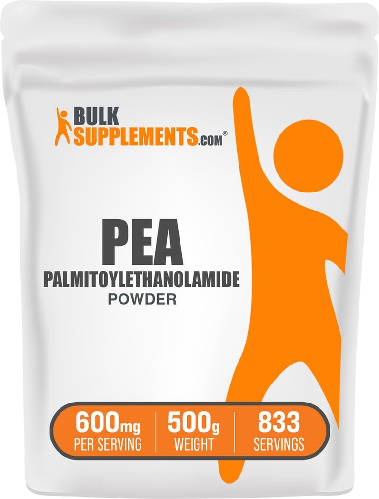 BulkSupplements.com Polvere di Palmitoylethanolamide - Integratore di Pea, Palmitoylethanolamide per Supporto Immmune - Gluten Free, 600mg per Serving, 500g (1.1 lbs) (Pacchetto di 1)