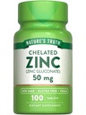 La vérité de la nature Zinc chélaté 50mg.100 comprimés. Supplément minéral essentiel du gluconate de zinc.