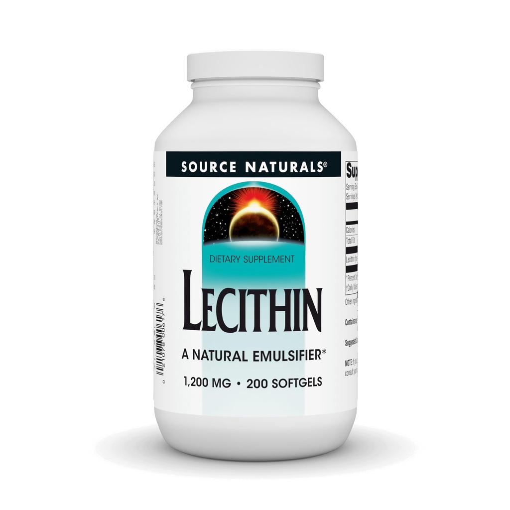 Fonte Naturals Lecitina 1200 mg, Un Emulsionante Naturale - 200 Softgels