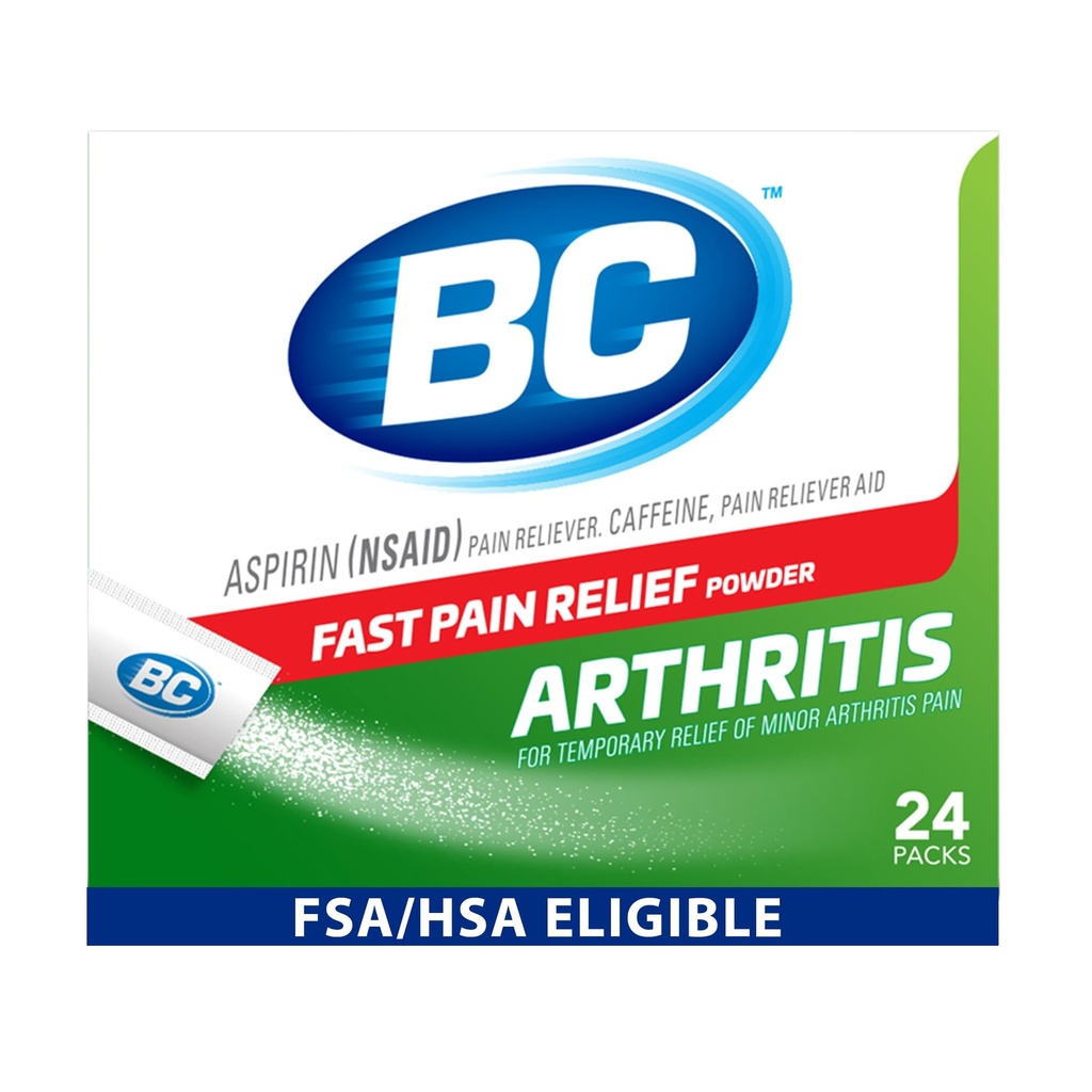BC Pain Relief Powder, Arthritis Pain, 24 ct (Pack of 1)