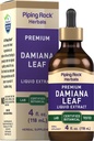 Piping Rock Damiana Leaf Herb Tincture | 4 fl oz | Liquid Extract Drops | Vegetariano & Alcohol Free | Non OGM, Gluten Free Supplement