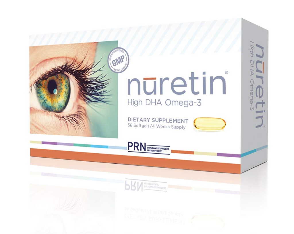 Nuretin - High DHA Omega-3 Fish Oil Supplement (1000mg DHA & 200mg EPA) - Support Healthy Retinal Function - Re-esterified Triglyceride Form –Eye Health Supplements for Adults – 1 Month Supply