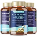 AREDS 2 Augenvitamine und Mineral Bilberry Extract Omega-3, Augenvitamin für Senioren Macular Health und trockenes Auge, Augenvitamine Lutein und Zeaxanthin unterstützen Augenbelastung und Hydration (120 Kapseln)