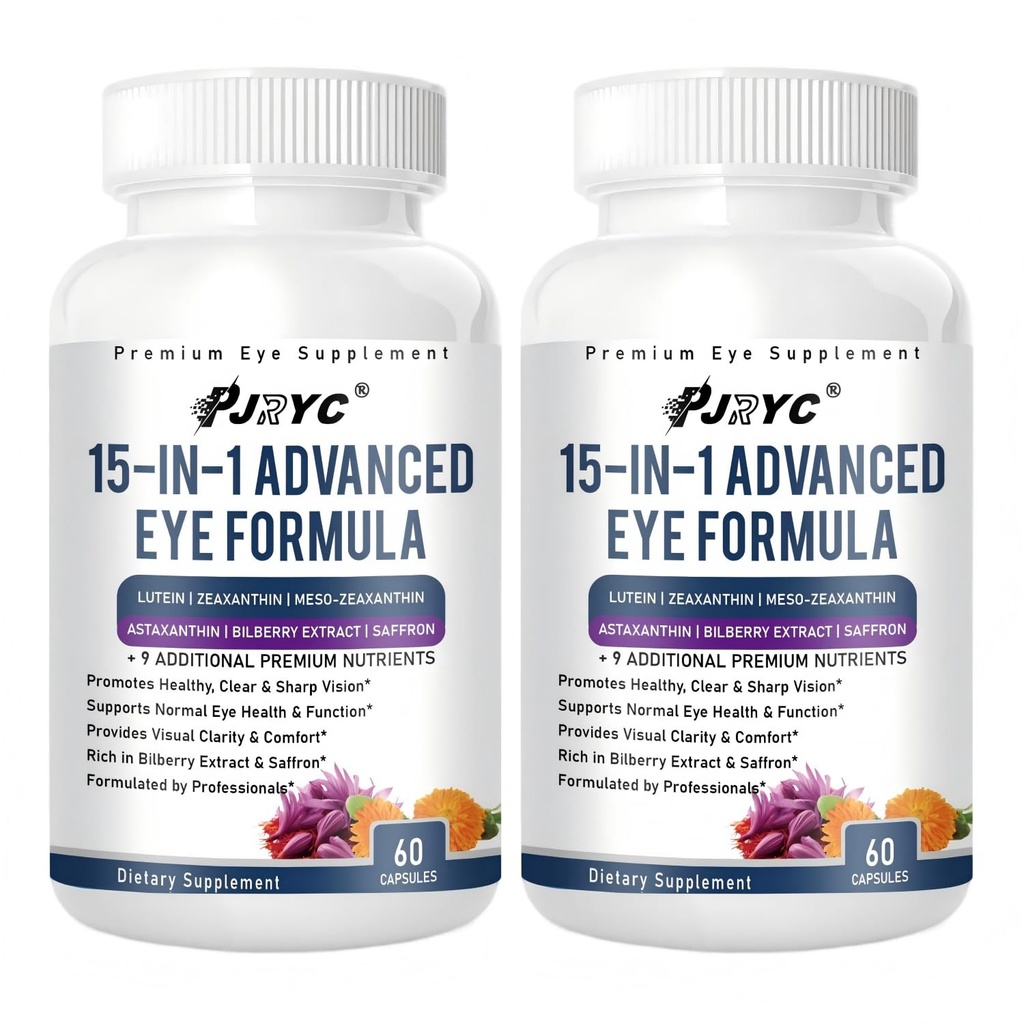 Neurobella Eye Formula - Neurobella 15 in 1 Advanced Eye Formula, with All 3 Carotenoids, Lutein & Zeaxanthin, Bilberry Extract and Saffron, 120 Capsules