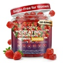 Creatine Gummies für Frauen, 5000mg Pre-Workout Muskelkraft & Energie Unterstützung, 0 Zucker Creatine Gummy mit L-Taurine, Zink, B12 B6, Erdbeeren Geschmack, Vegan - 120 Gummies