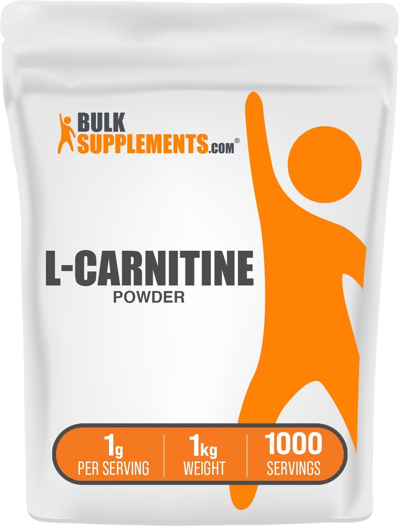 BulkSupplements.com L-Carnitin Pulver - Carnitin-Ergänzung, Aminosäure-Ergänzung - Unflavored & Glutenfrei, 1g pro Servierung, 1kg (2.2 lbs) (Pack von 1)