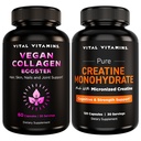 Vital Vitamins Vegan Collagen Booster 60 ct + Creatine Capsules 120 ct
