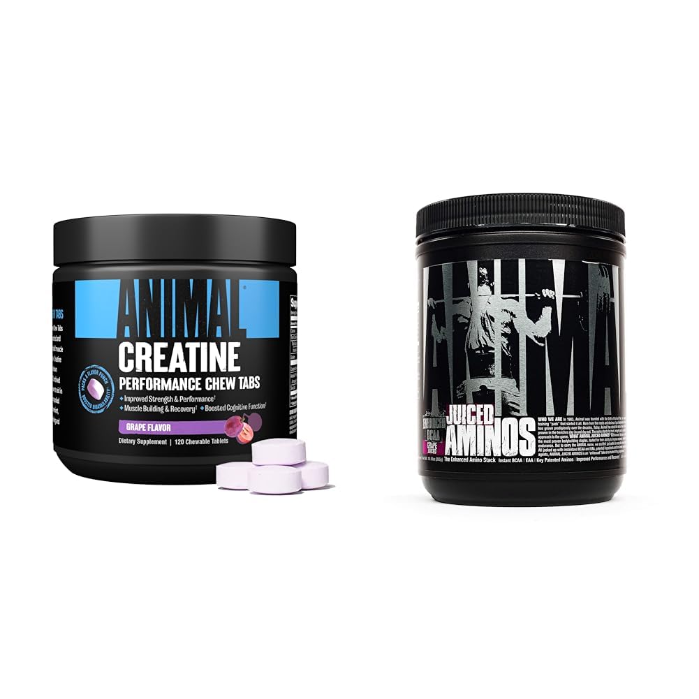 Animal Creatine Chews Tablets - Enhanced Creatine Monohydrate with AstraGin to Improve Absorption & Juiced Amino Acids - BCAA/EAA Matrix Plus Hydration with Electrolytes and Sea Salt