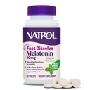 Natrol Melatonin 10mg Comprimés à dissolution rapide - Arôme de menthe poivrée, 60 Compte, Soutien au sommeil, Melatonine à dissolution rapide pour adultes, approvisionnement de 60 jours