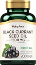 Piping Rock Black Currant Seed Oil Softgel Kapseln | 1500mg | 200 Count | mit Gamma Linolenic Säure (GLA) | Non-GMO, Glutenfreie Ergänzung