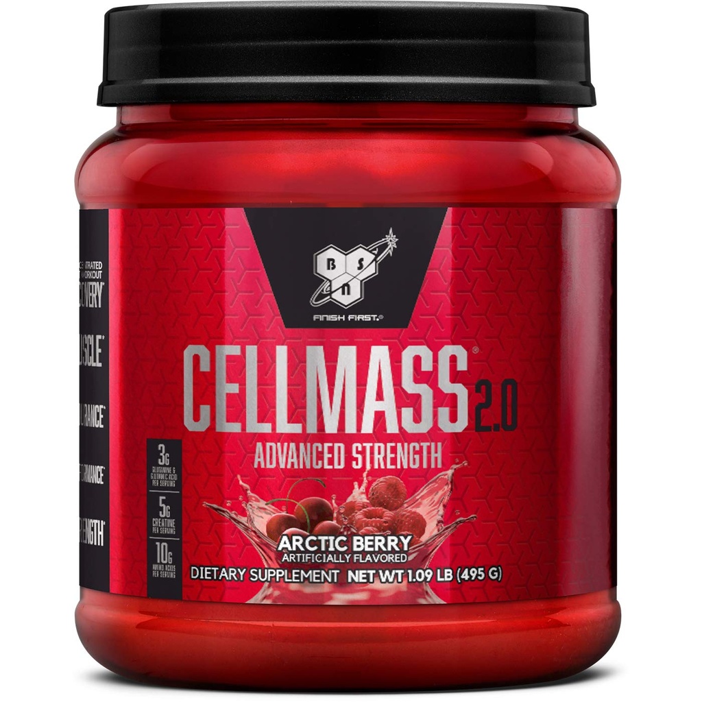 BSN CELLMASS 2.0 Post Workout Recovery mit BCAA, Kreatin, & Glutamin - Keto Friendly - Arctic Berry, (25 Servierungen) (1048058)