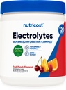 Nutricost Electrolyte Complex Pulver (120 Portionen, Fruit Punch) - Hydration Supplement Drink Mix mit Vitaminen und Mineralien