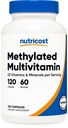 Nutricost Méthylated Multivitamine 120 Capsules, 60 portions - 23 vitamines et minéraux par portion