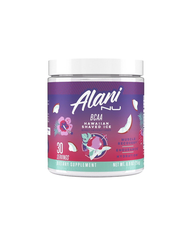 Alani Nu BCAA Hawaiian Shaved Ice | Branch Chain Essential Amino Acids | 2:1:1 Formel | Ergänzung Pulver | Muskel Erholung Vitamine für Post-Workout | 30 Portionen