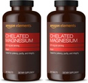 Éléments - Magnésium chélaté, 240 comprimés, 270 mg par portion, en tant que chélate de glycinate de magnésium, végétalien (emballage de 2)