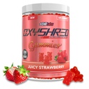 EHP Labs OxyShred Gummies - Pre Workout Gummies & Energy Chews con 100 mg di caffeina, L-Carnitina per Thermo & Metabolic Support, All Natural Energy Boost - Fragola Flavor – 60 Serve