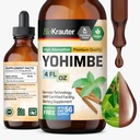 BIO KRAUTER® Yohimbine per il supporto alle prestazioni - Vegan Yohimbe Supplementi per uomini e donne 500 mg per porzione (Yohimbe Bark) 4 Fl.Oz., 56-Day Supply, Alcohol & Sugar Free Workout Supplements