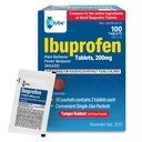 Globe Ibuprofen Tablets, 200 mg, Pain Reliever and Fever Reducer, for Headache, Muscular Aches, Arthritis, Backache and More 50 Packets of 2 Tablets Each,100 Tablets